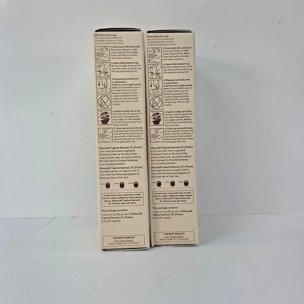 2pk Hims Minoxidil 5% Hair Regrowth Treatment Foam for Men Unscented 2.11oz Cans